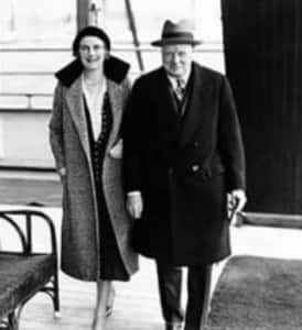 Winston Churchill and his wife, Clementine on board a Holland America Line ship, 1930s