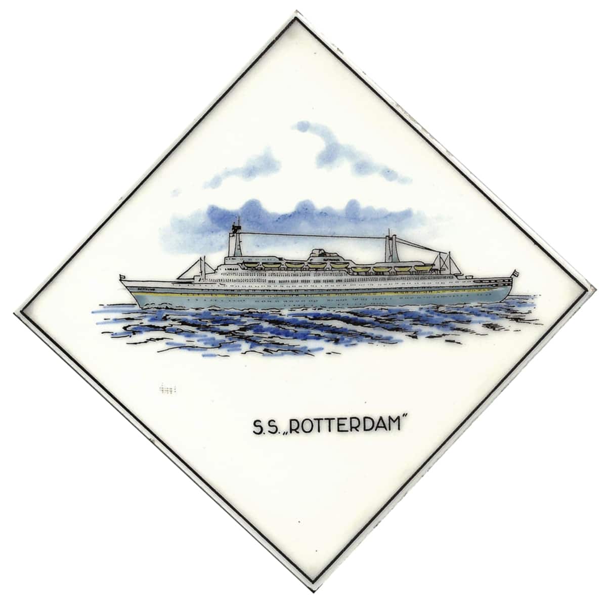Rotterdam V commemorative tile, Holland America Line, 1959