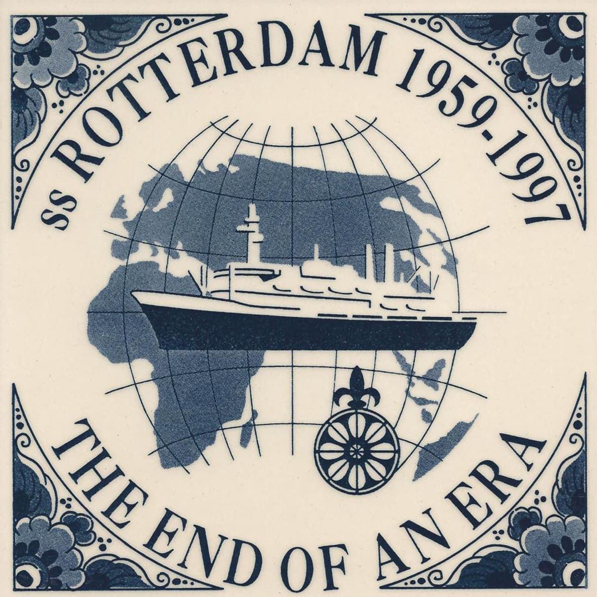 Rotterdam 1959-1997 The End of an Era commemorative tile, Holland America Line, 1997