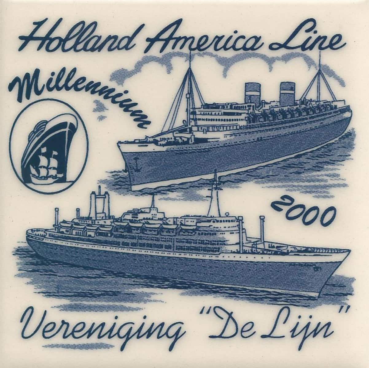 Holland America Line Millenium commemorative tile, Vereniging De Lijn, 2000