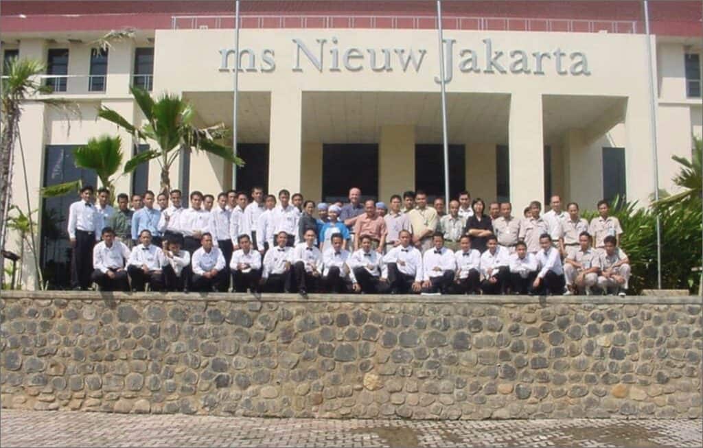 Nieuw Jakarta staff training school, Jakarta, Indonesia, with staff and students