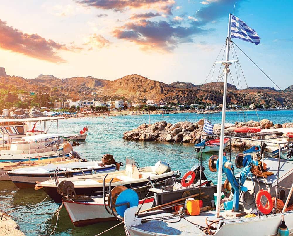  Fishing boats at Stegna in Rhodes, Greece