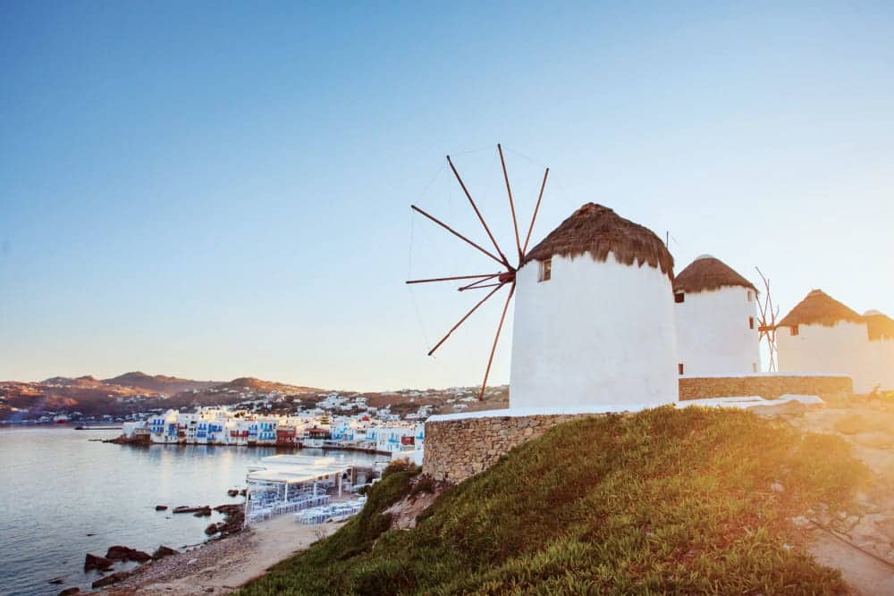 The famous Windmills of Mykonos.