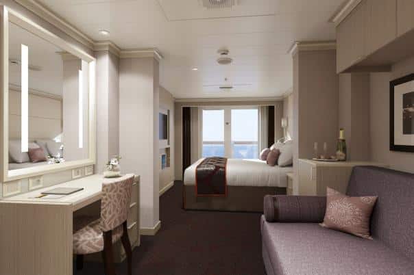 On ms Koningsdam, the “suite life” gets sweeter! (Vista Suite pictured)
