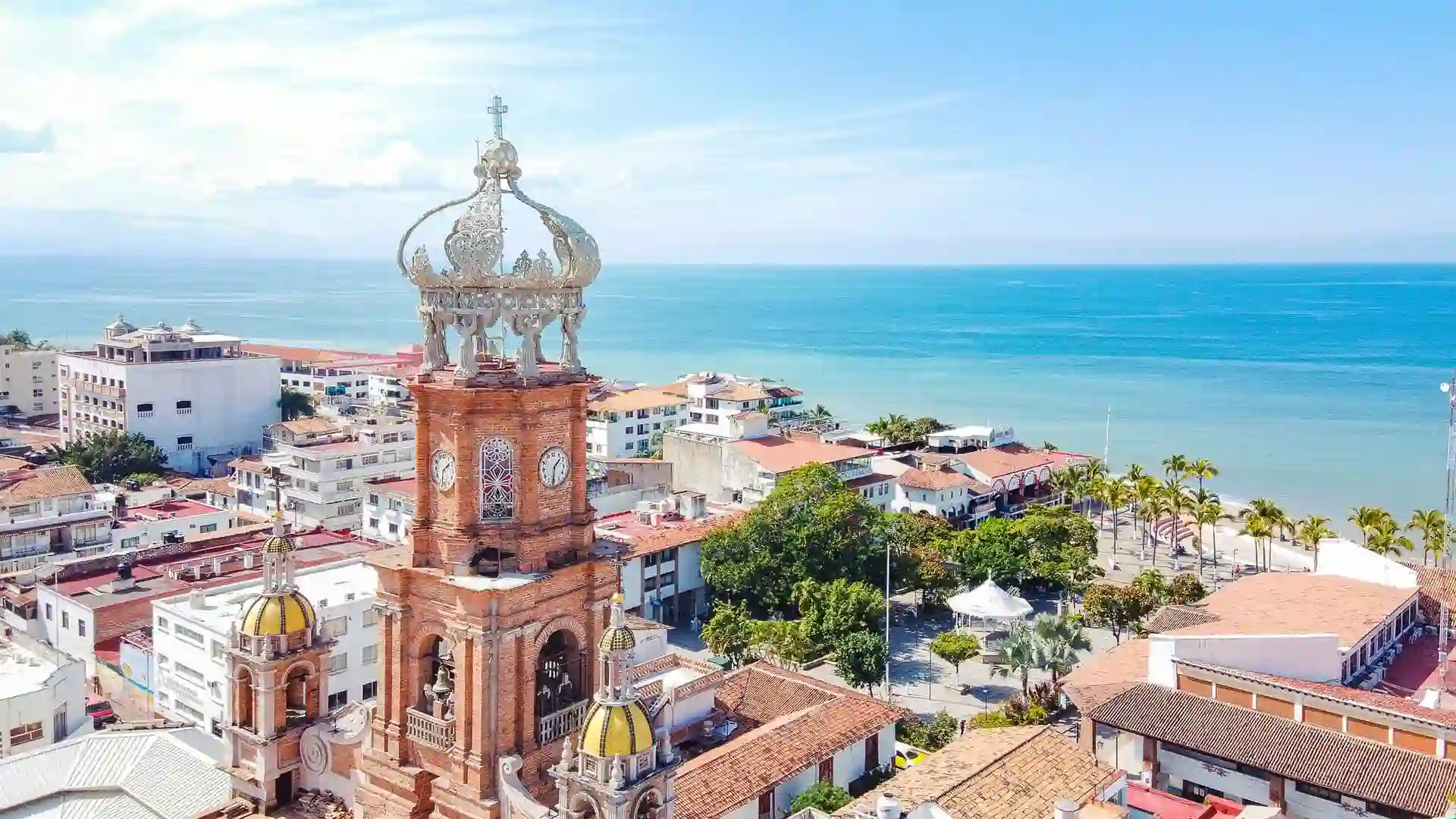 View of beachtown in Mexico.