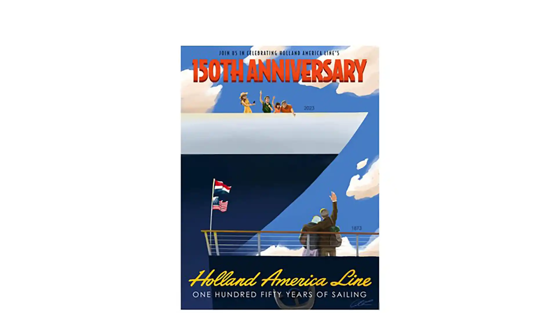 150th anniversary poster contest winner celebrating Holland America Line.