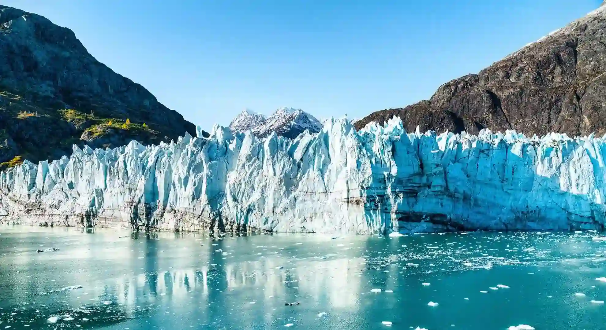 View of Alaska glacier in Glacier Bay.