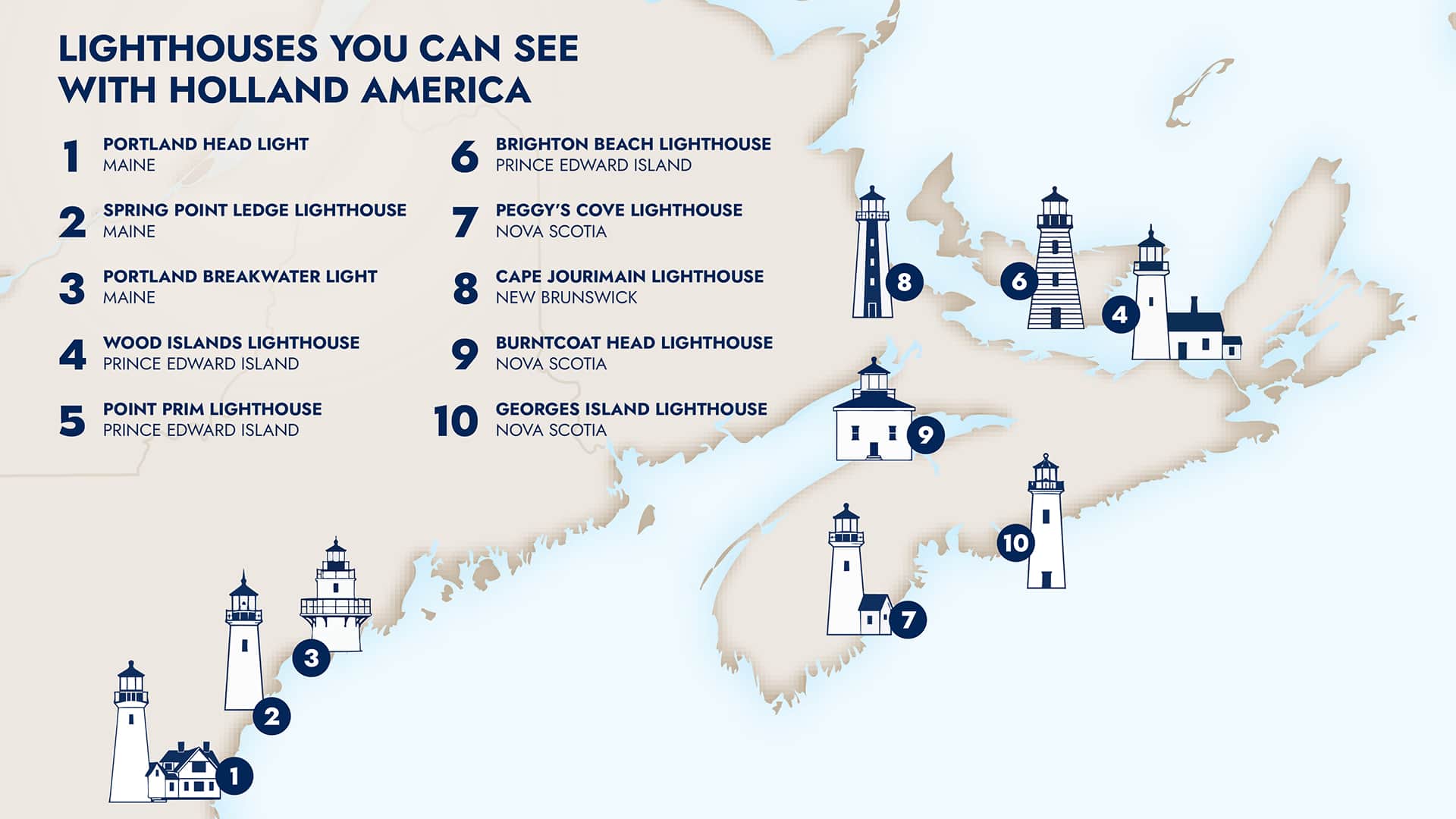2027-cne-lighthouses-product-launch Map of lighthouses visible on Holland America cruises.