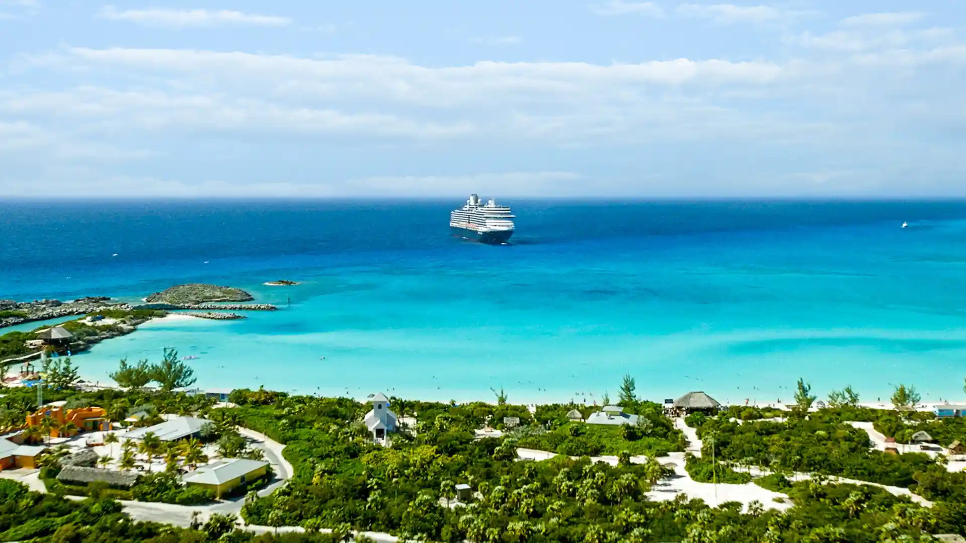 View of Half Moon Cay, Holland America's award-winning private island in the Bahamas.