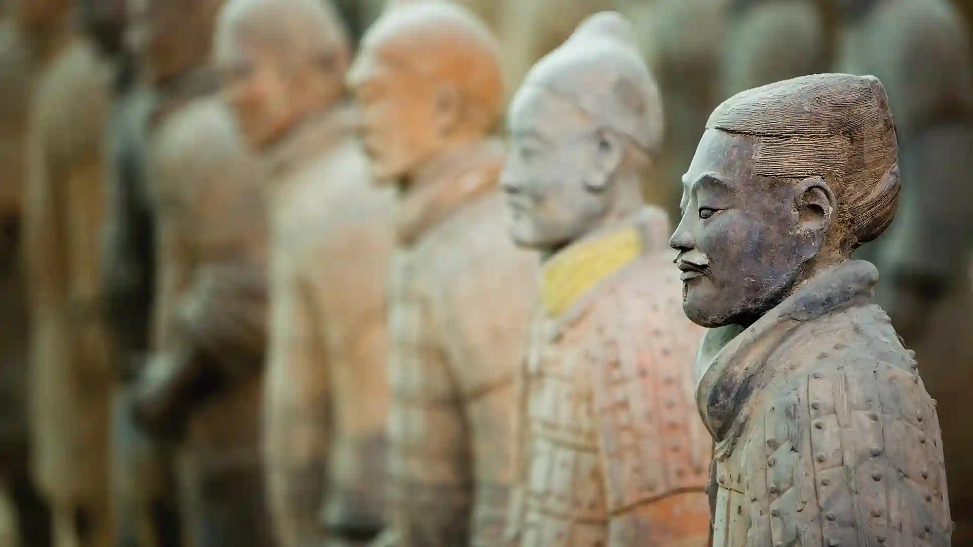 Terra Cotta Warriors in Xi’an View of the terra-cotta warriors in Xi’an.