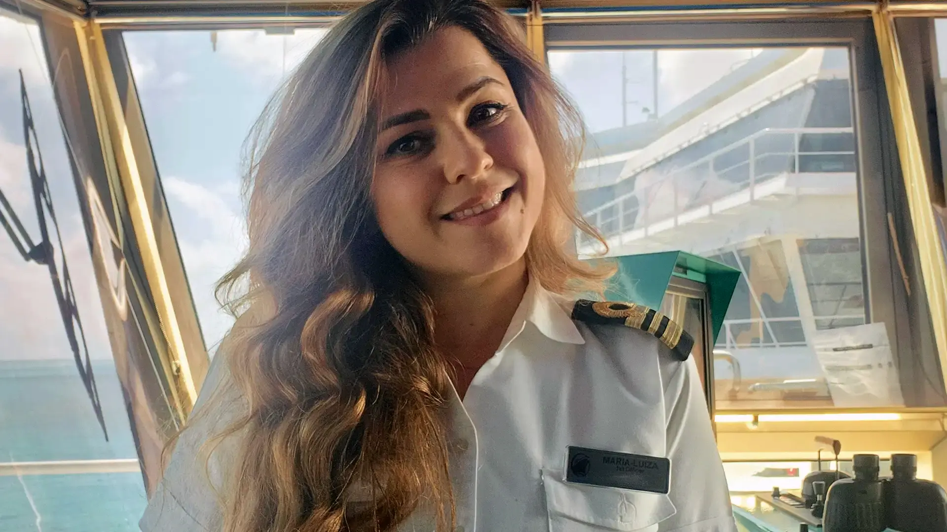 Holland America Line First Officer View of Holland America Line crew member aboard cruise ship.