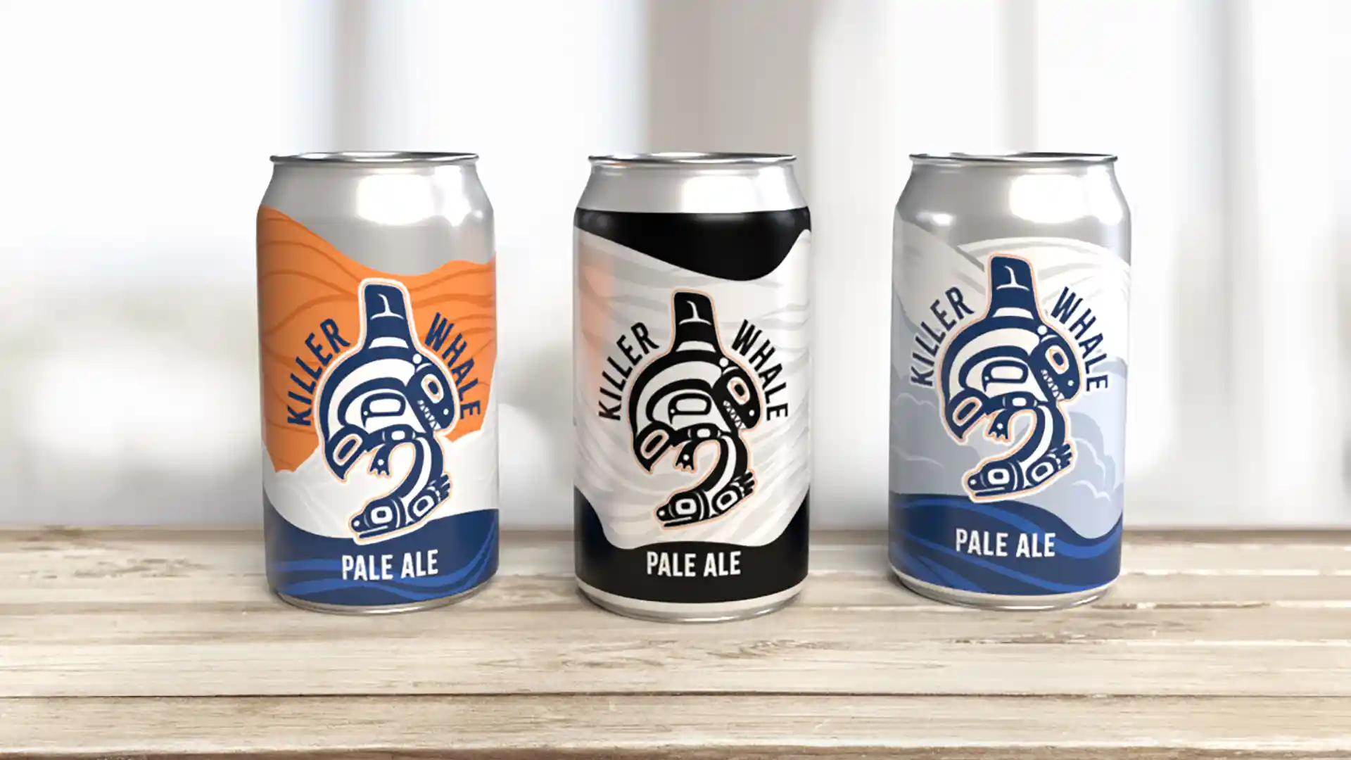 View of Holland America Line's Pale Ale can designs for the 2024 Alaska cruise season.