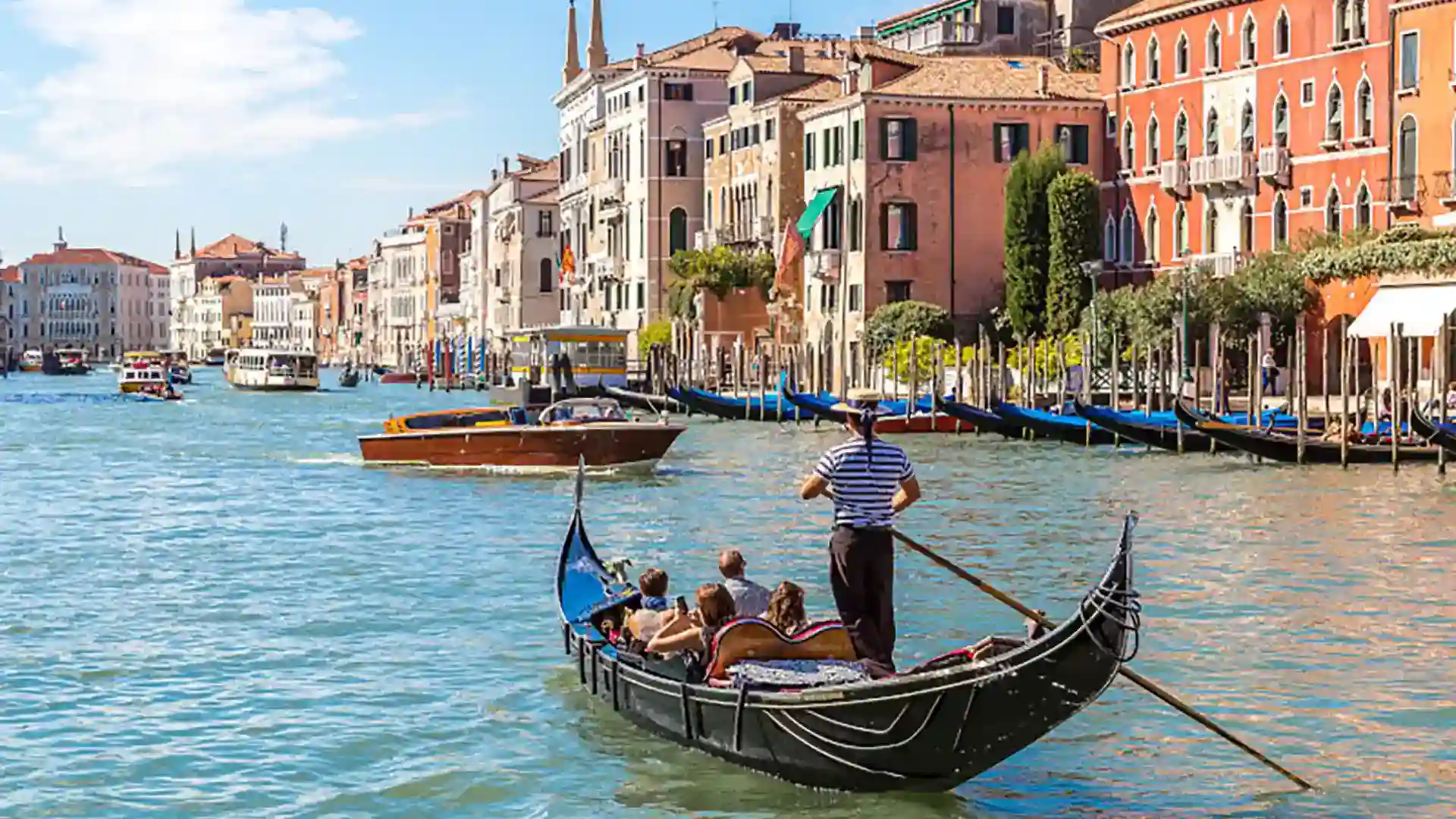 Venice, Italy View of gondola in Venice, Italy, a UNESCO World Heritage Site.