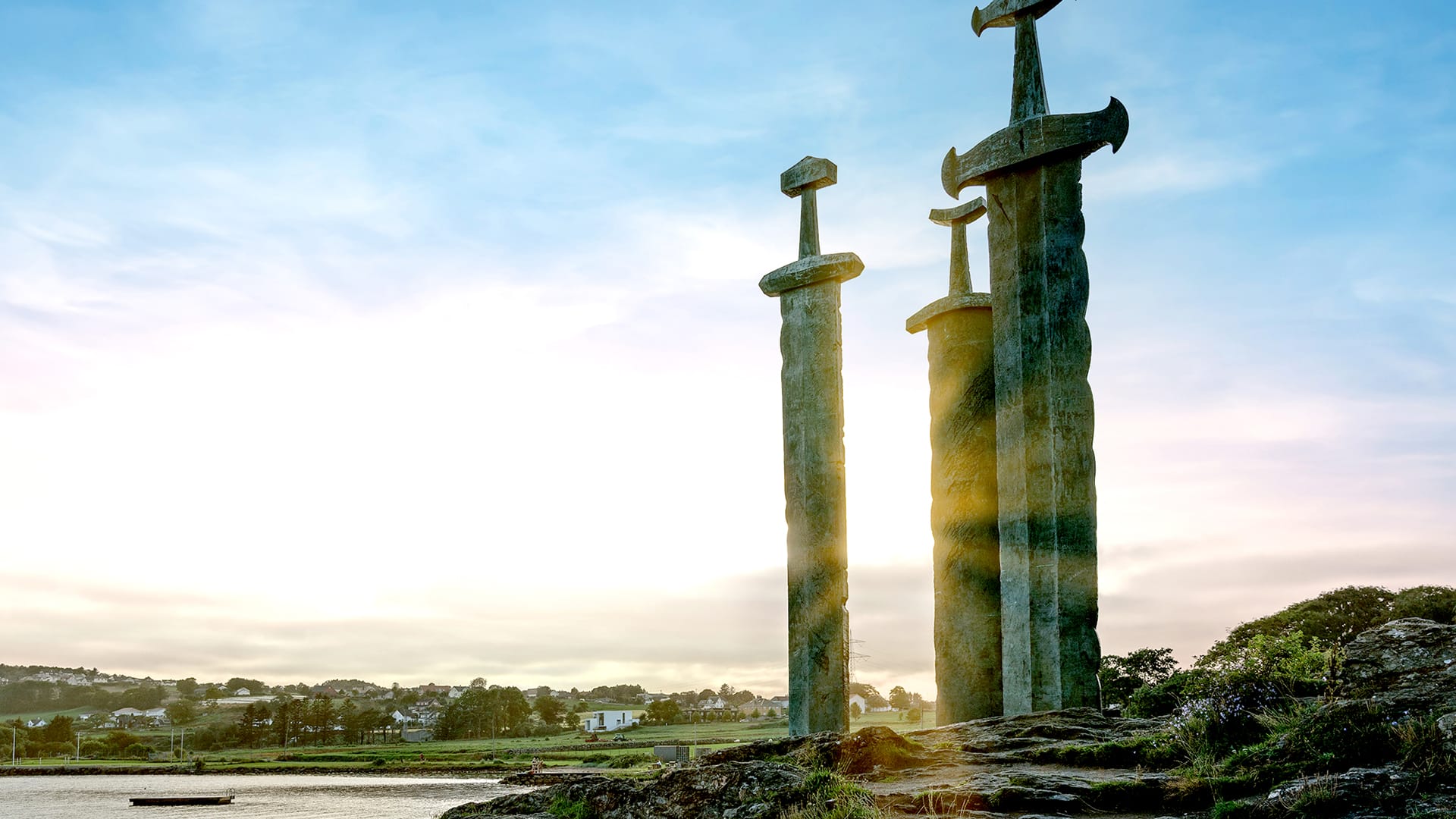 Swords in Rock monument in Stavanger, Norway.