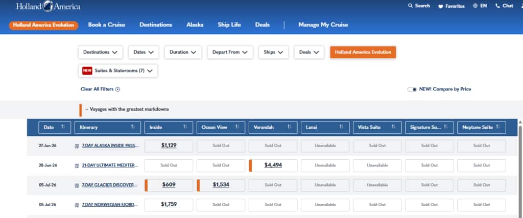 Compare by Price Feature