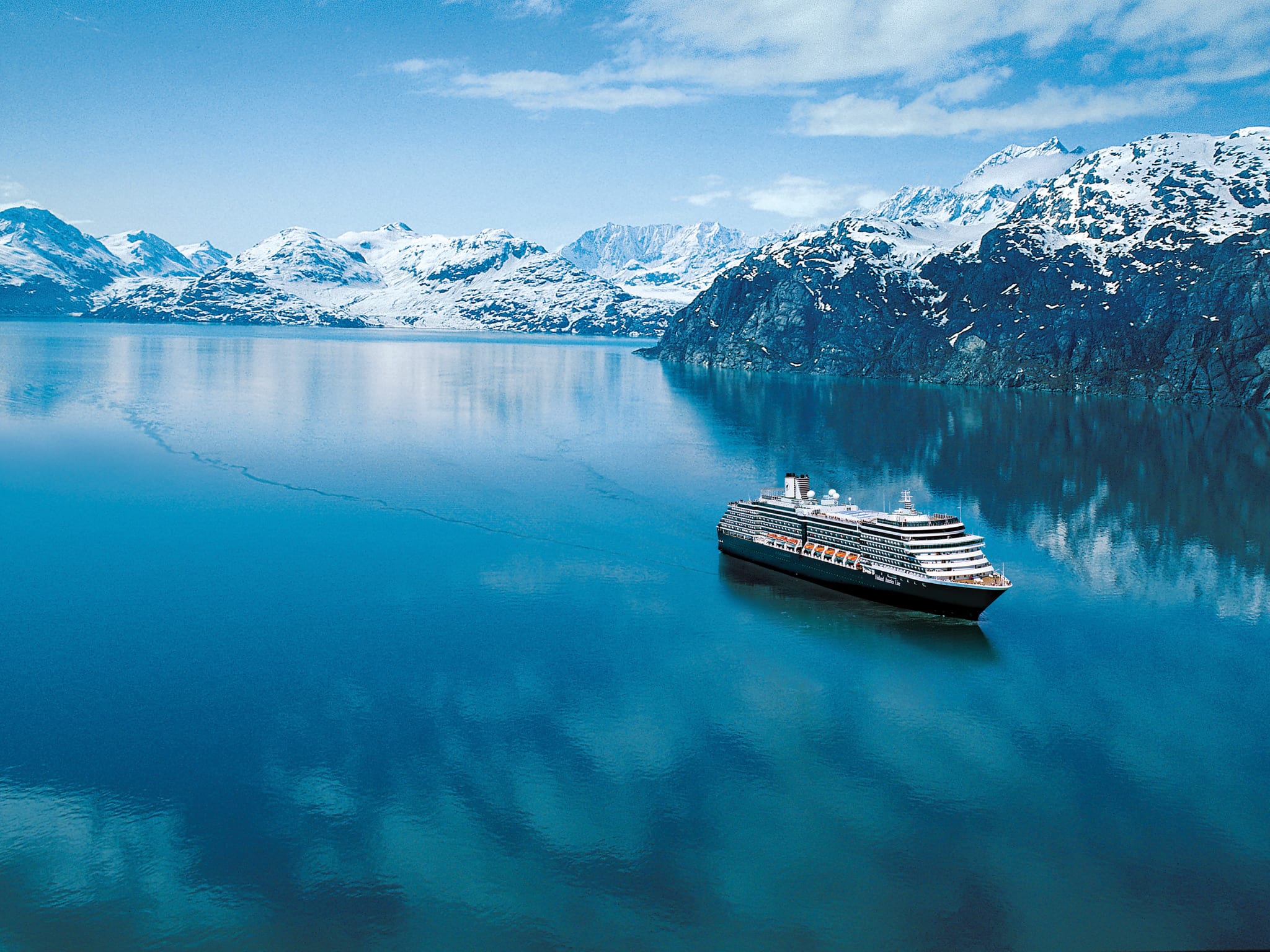 MS Eurodam cruises past Glacier Bay on an Alaska cruise