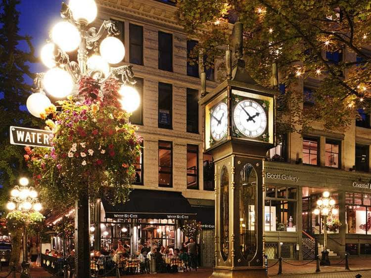 Vancouver's famous steam clock on Water Street in the Gastown neighborhood