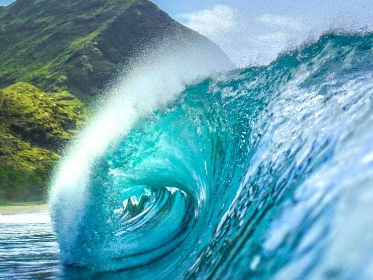 waves approaching a Hawaiian beach