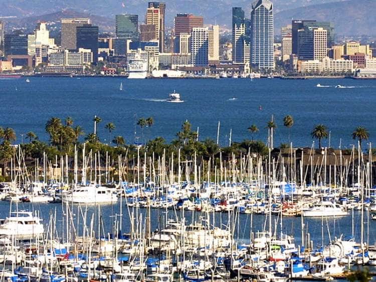 View of the original San Diego downtown skyline from Pt. Loma