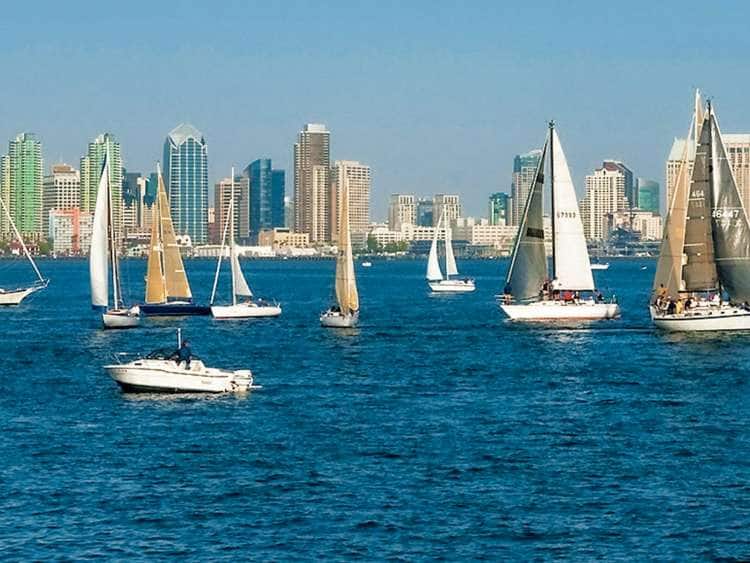 sailboats in San Diego Harbor