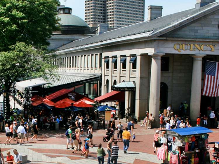 View of the Faneuil Hall Marketplace in Boston