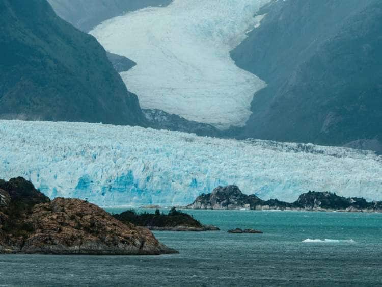 Landscape with Amalia glacier in Chile