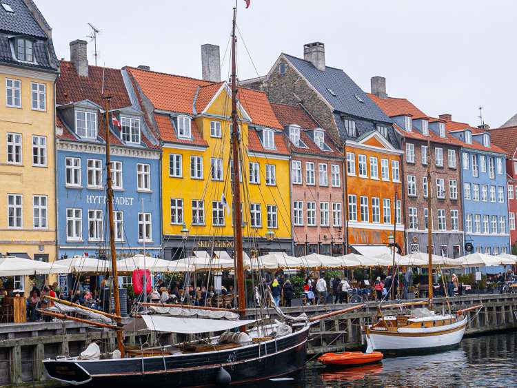 A view of the colorful houses along the Denmark waterfront.