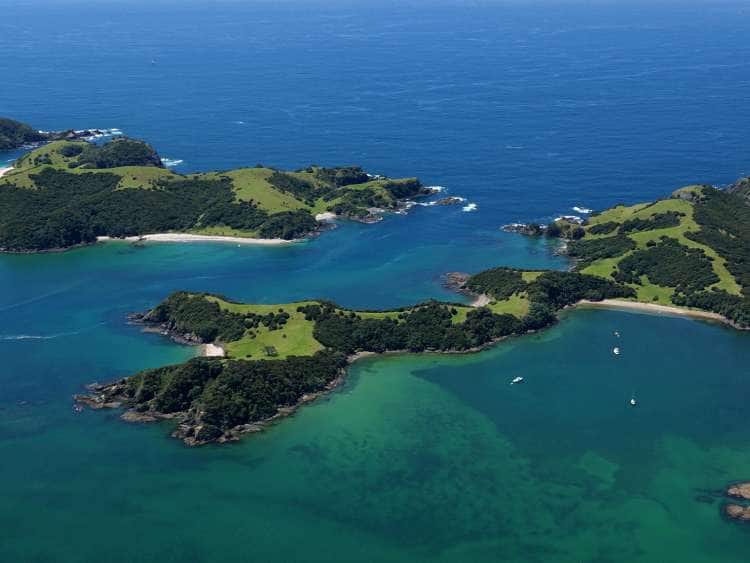 A view of the Bay of Islands near Port Waitangi New Zealand