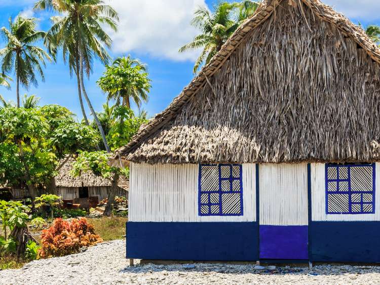 Traditional house in Fanning Island, Republic of Kiribati
