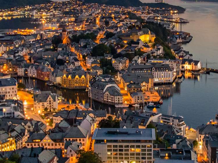 A view of the cityscape of Port Haugesund Norway