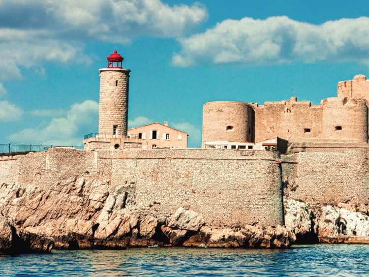 An island castle at Port Marseille Provence France