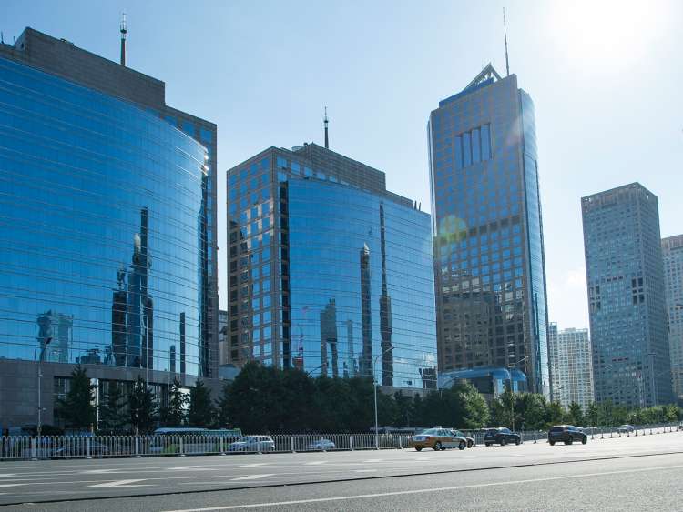 Skyline of modern skyscrapers