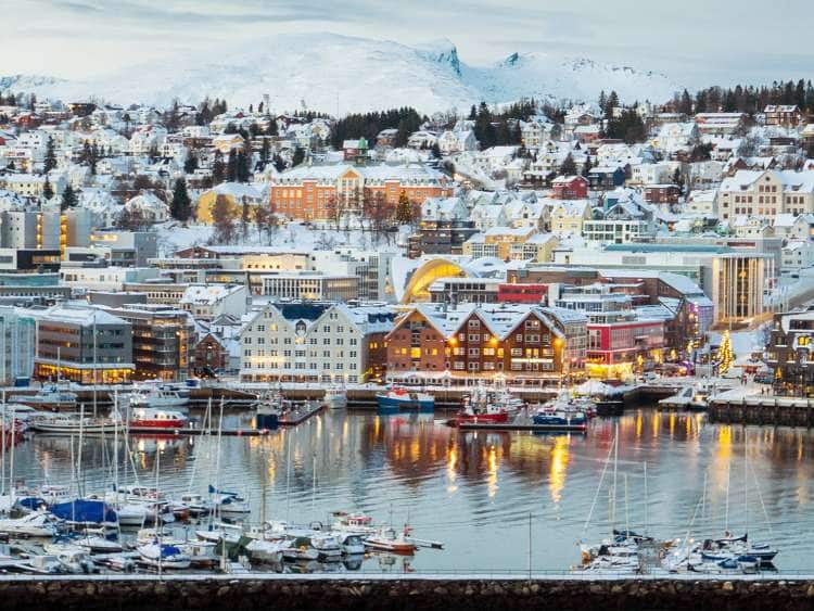 The view of Port Tromso in Norway