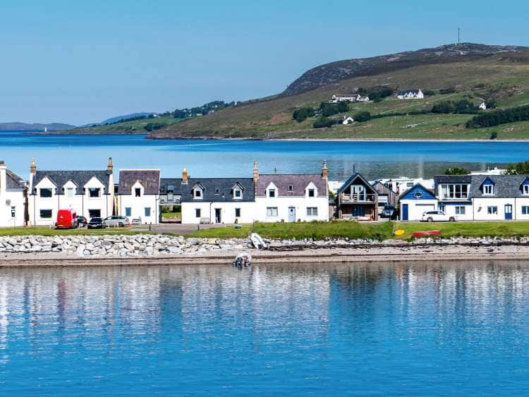 A view of the shore of Port Ullapool in Scotland