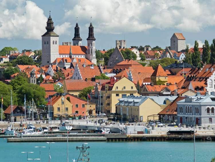 A view of Port Visby near Gotland Sweden