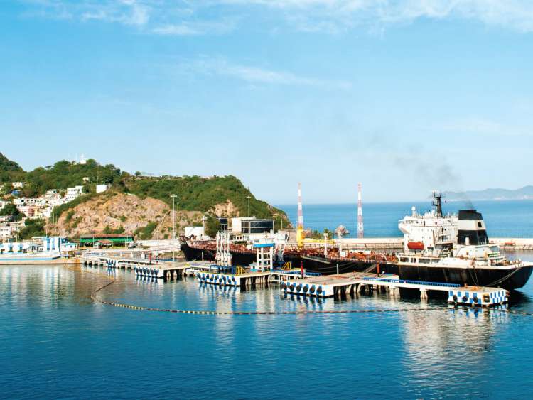 A view of the coast of Port Manzanillo Mexico