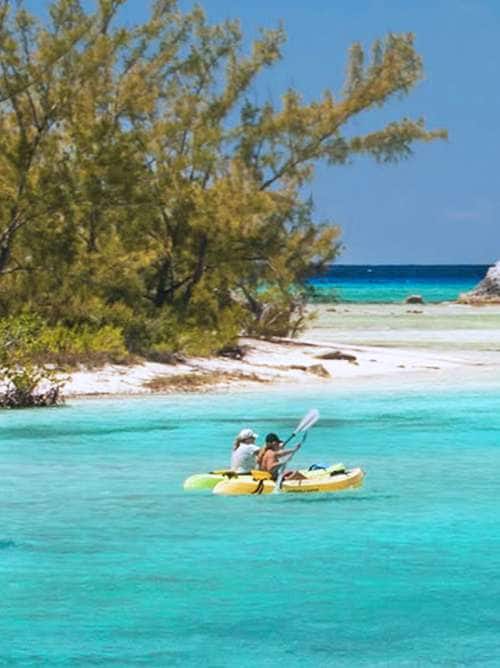 Kayakers on Bahamas Island Eco Lagoon Adventure