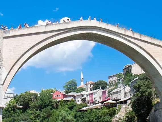 Stari Most bridge connecting croatia and bosnia