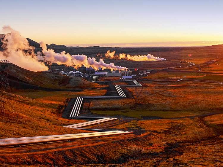The Hellisheidi Geothermal Plant in Iceland.