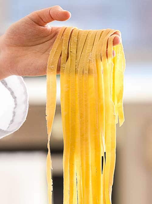 Chef making pasta in Rome, Italy.