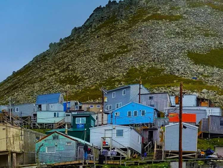Little Diomede Port with Colorful Houses