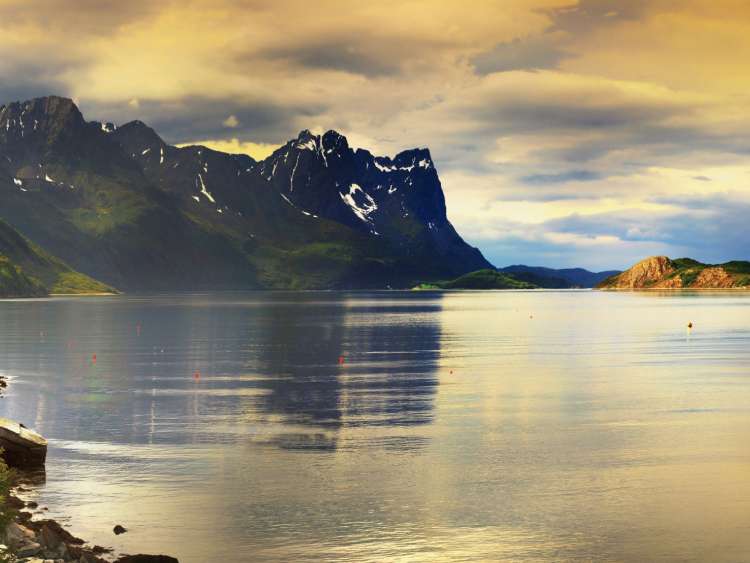 Mountains and lake view of northern Norway, Alta