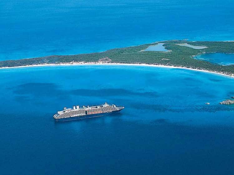 Aerial view of Half Moon Cay, Bahamas