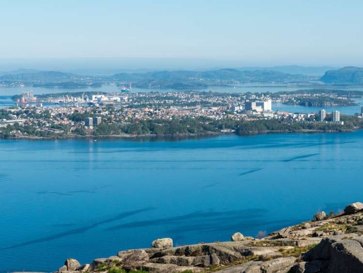 Panoramic view to Gandsfjord and Stavanger and the North Sea