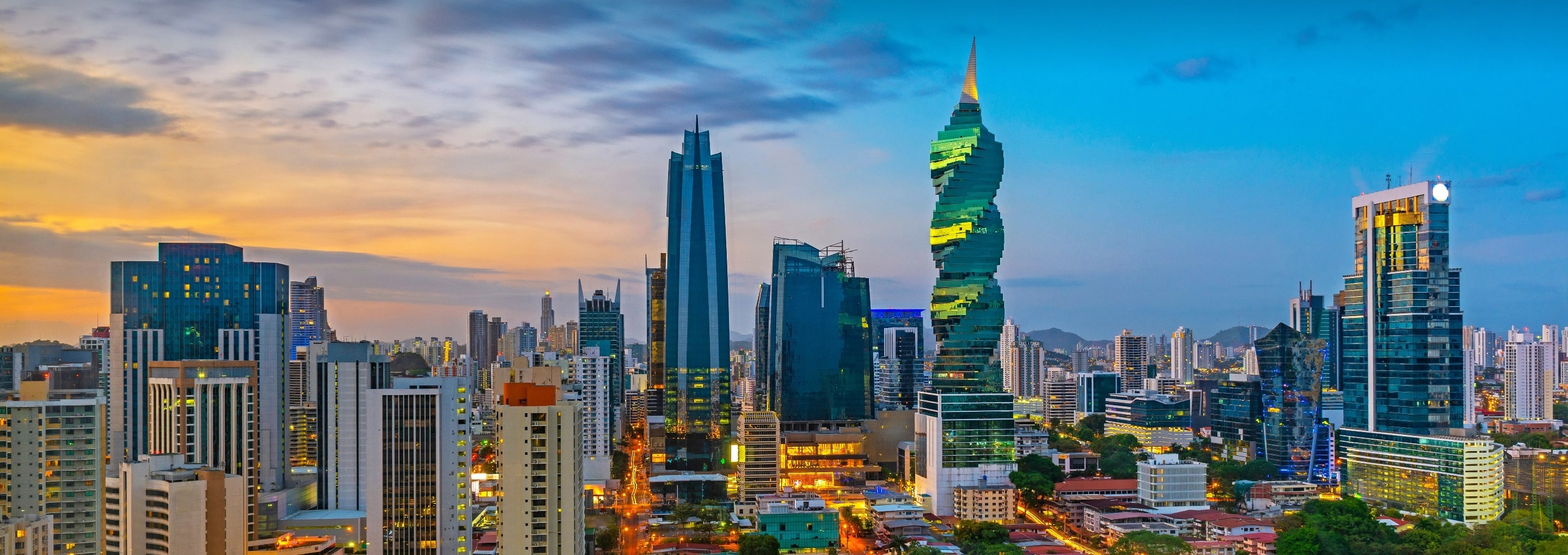 Aerial view of the Panama City. opens a dialog