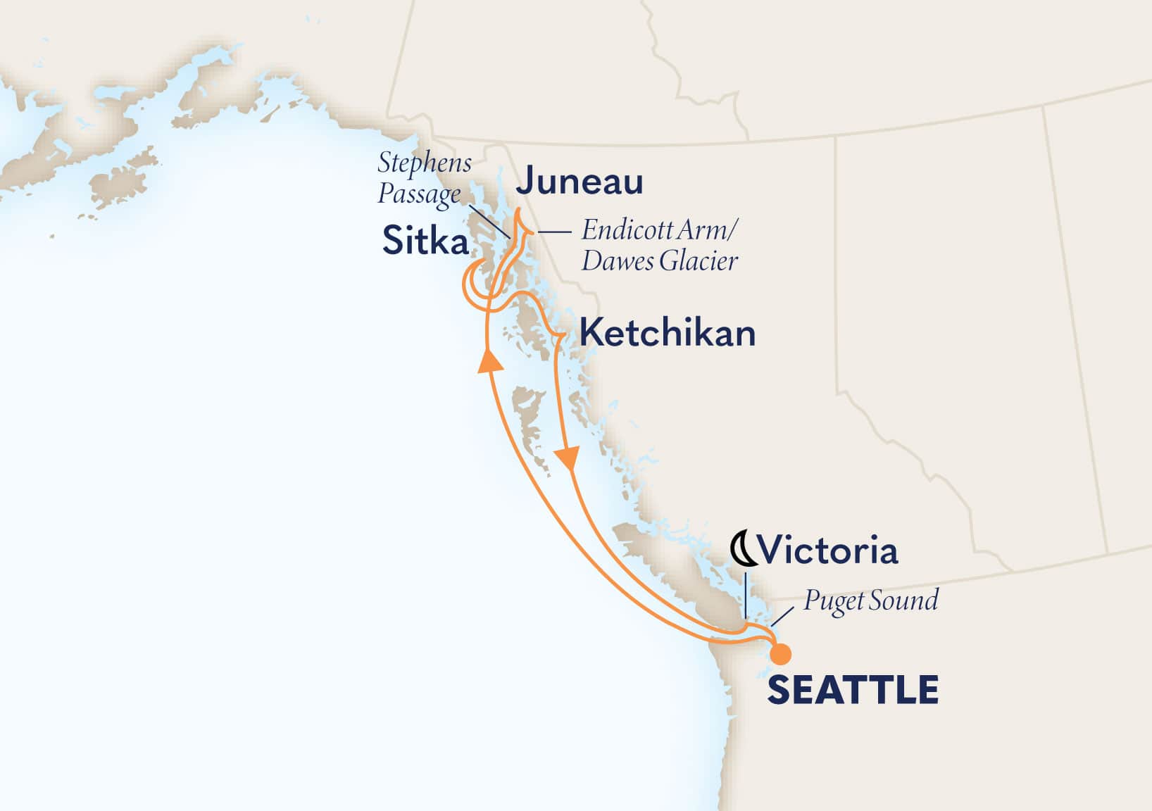 7-Day Alaska Explorer Itinerary Map