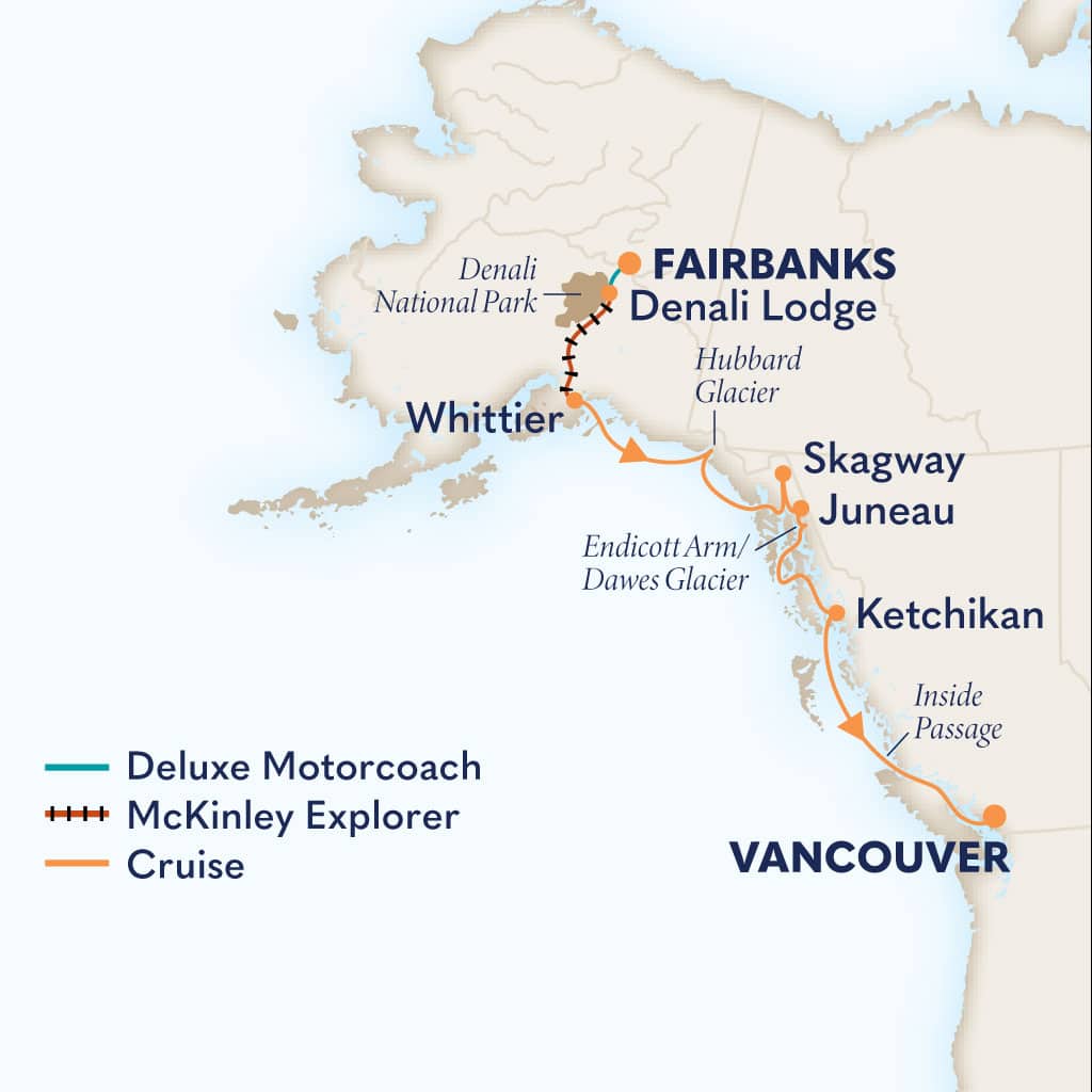 Itinerary map of 10-Day Signature Denali D0L