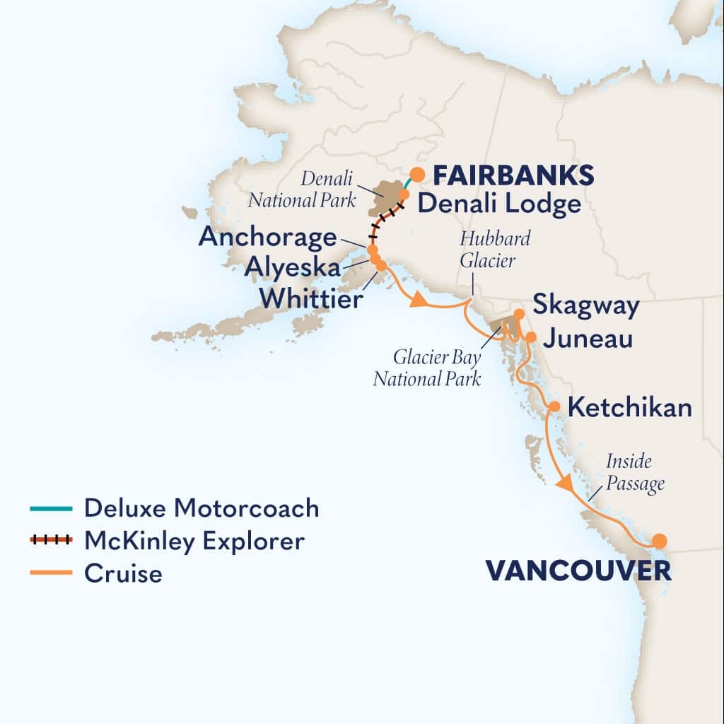 Itinerary map of 14-Day Ultimate Denali DAL