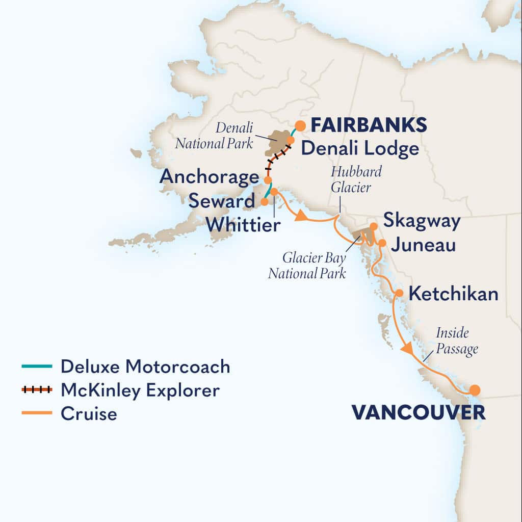 Itinerary map of 14-Day Ultimate Denali DSL