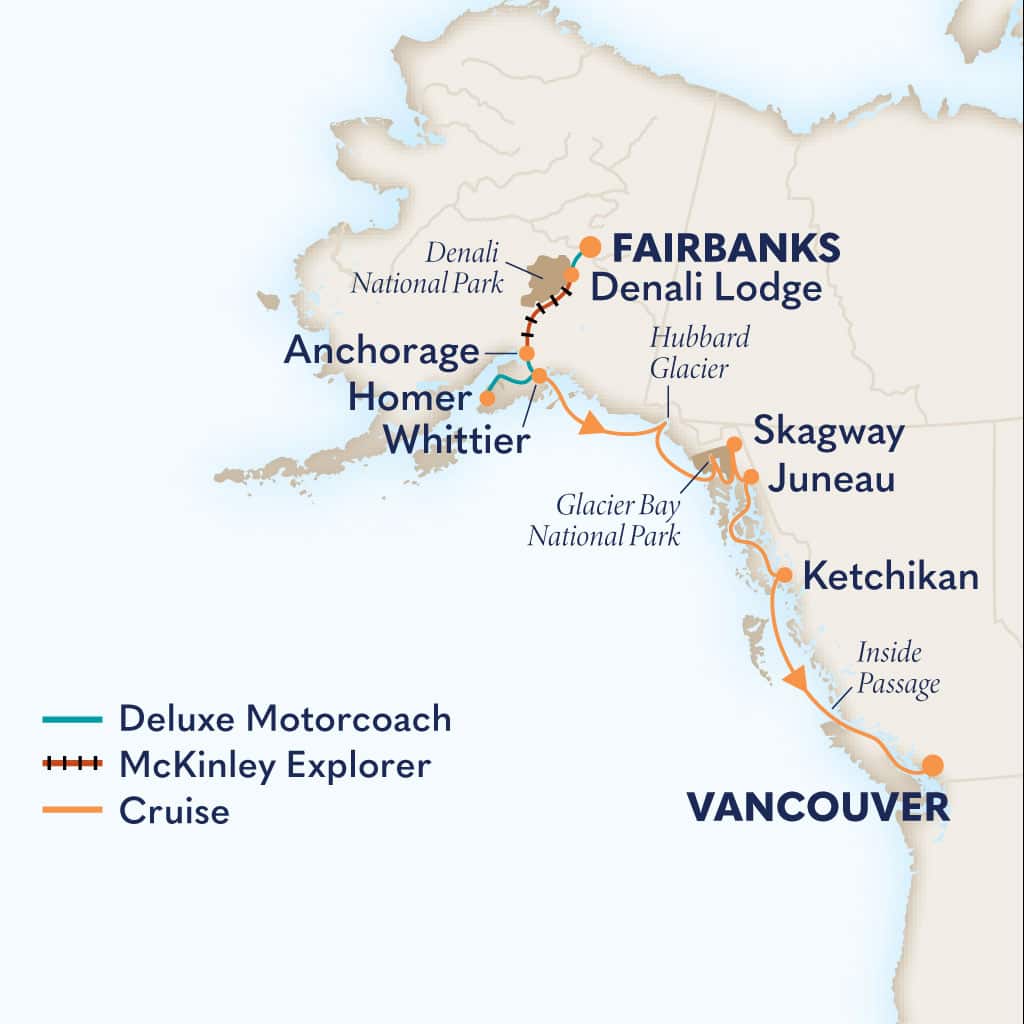 Itinerary map of 14-Day Ultimate Denali DHL